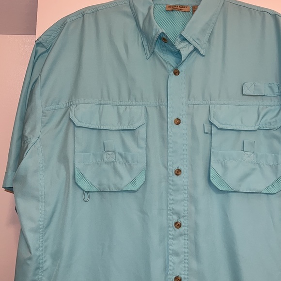 Rugged earth outfitters men’s 100% polyester shirt, sz large EUC Teal - Picture 2 of 10